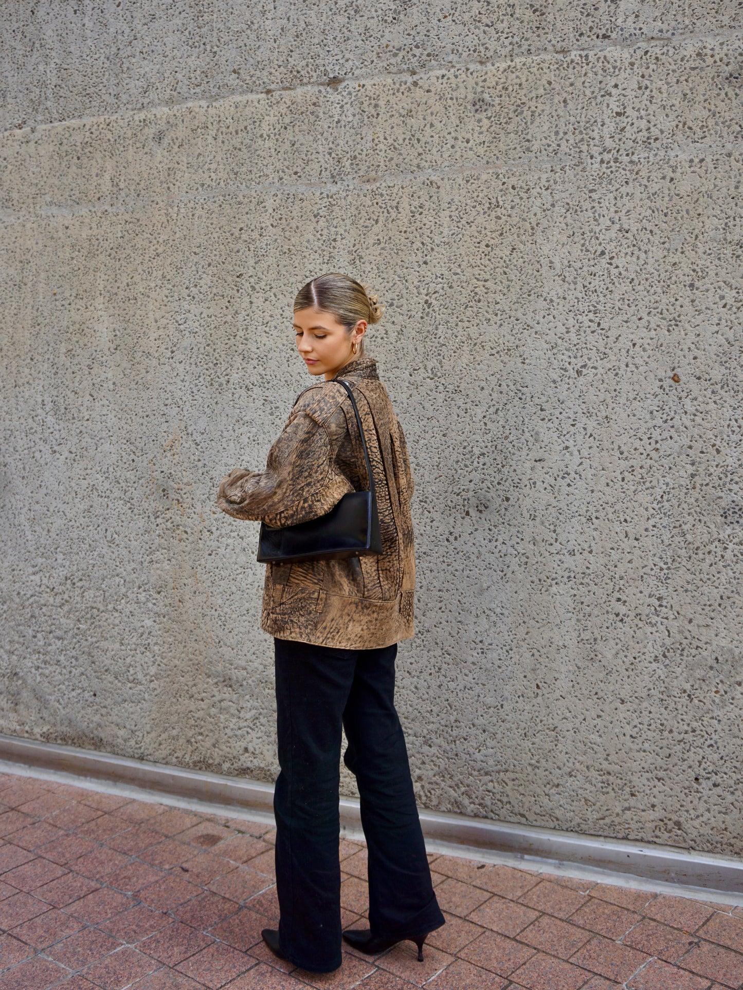 Two-Tone Vintage Leather Jacket