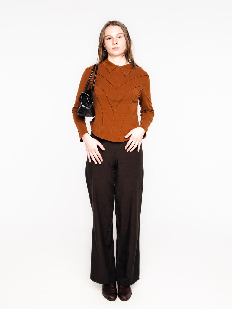 Mocha Zip-Up Long Sleeve