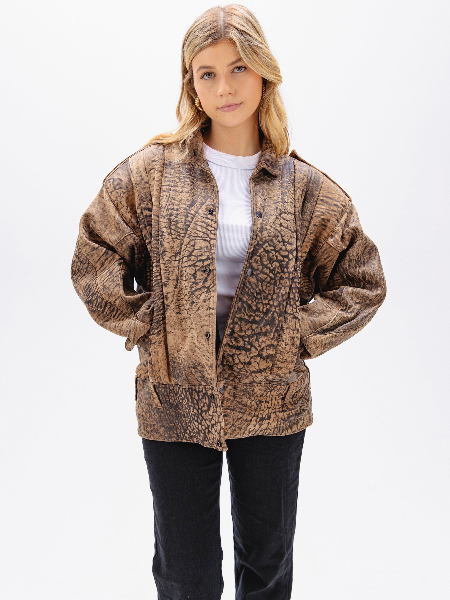 Two-Tone Vintage Leather Jacket