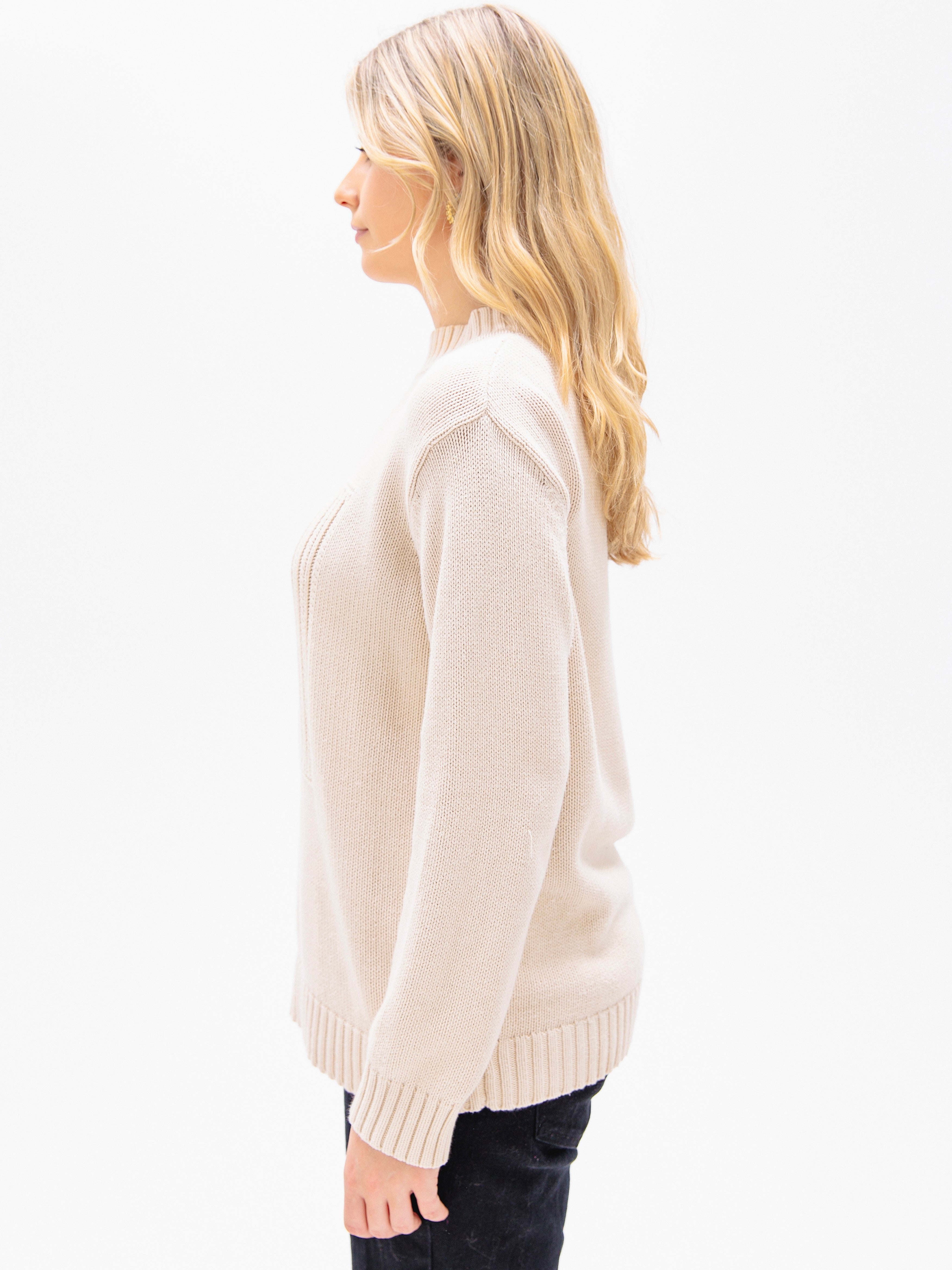Classic Cream Cable Knit Sweater