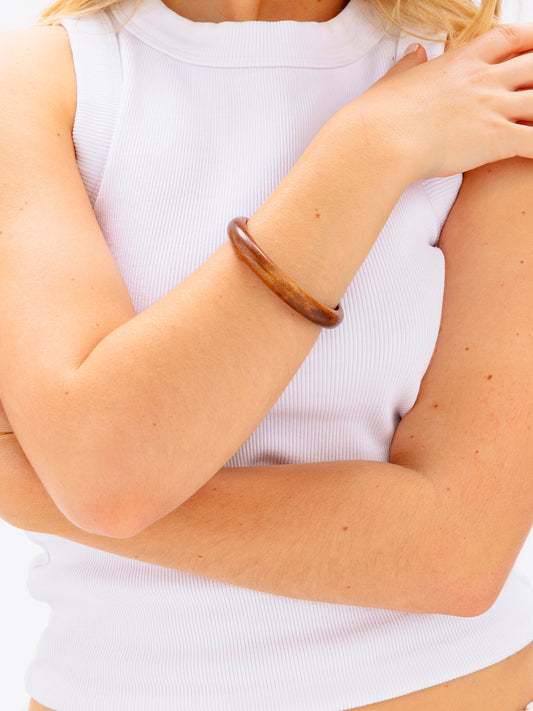 Simple Thin Brown Wooden Bangle