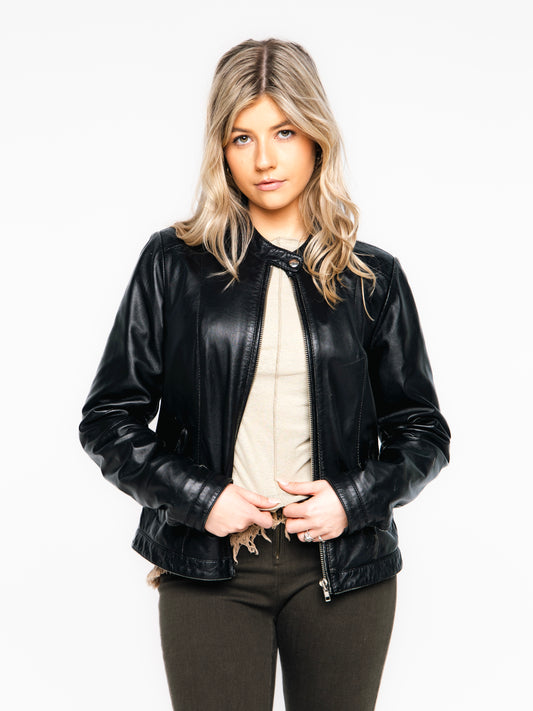 Double Espresso Black Vintage Leather Jacket