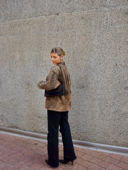Two-Tone Vintage Leather Jacket
