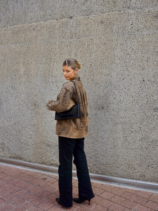 Two-Tone Vintage Leather Jacket