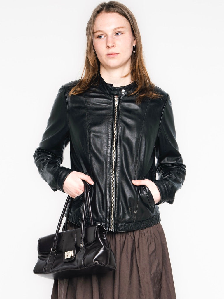 Double Espresso Black Vintage Leather Jacket