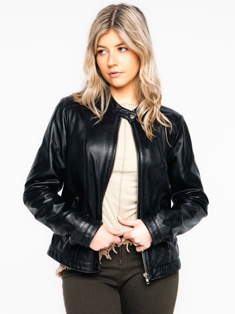 Double Espresso Black Vintage Leather Jacket