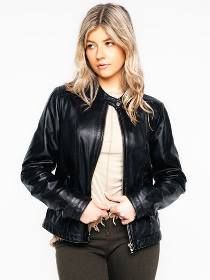 Double Espresso Black Vintage Leather Jacket