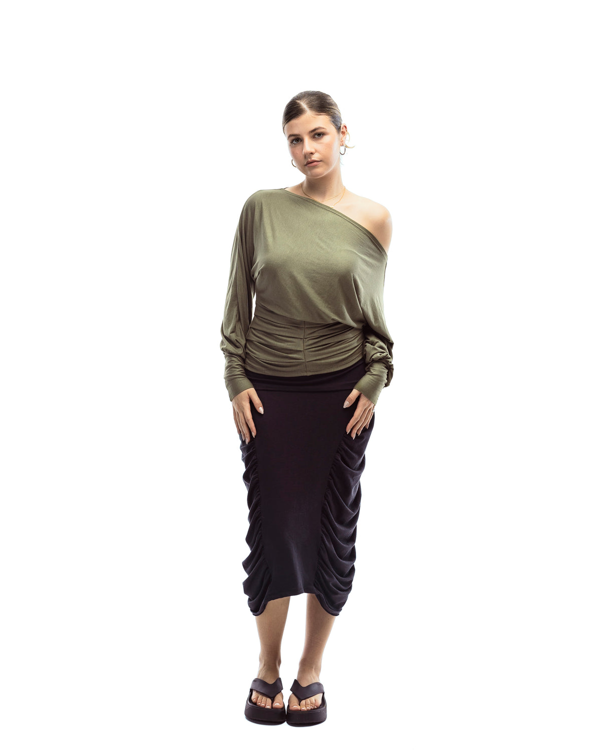 Elvira Midi Skirt (Black)