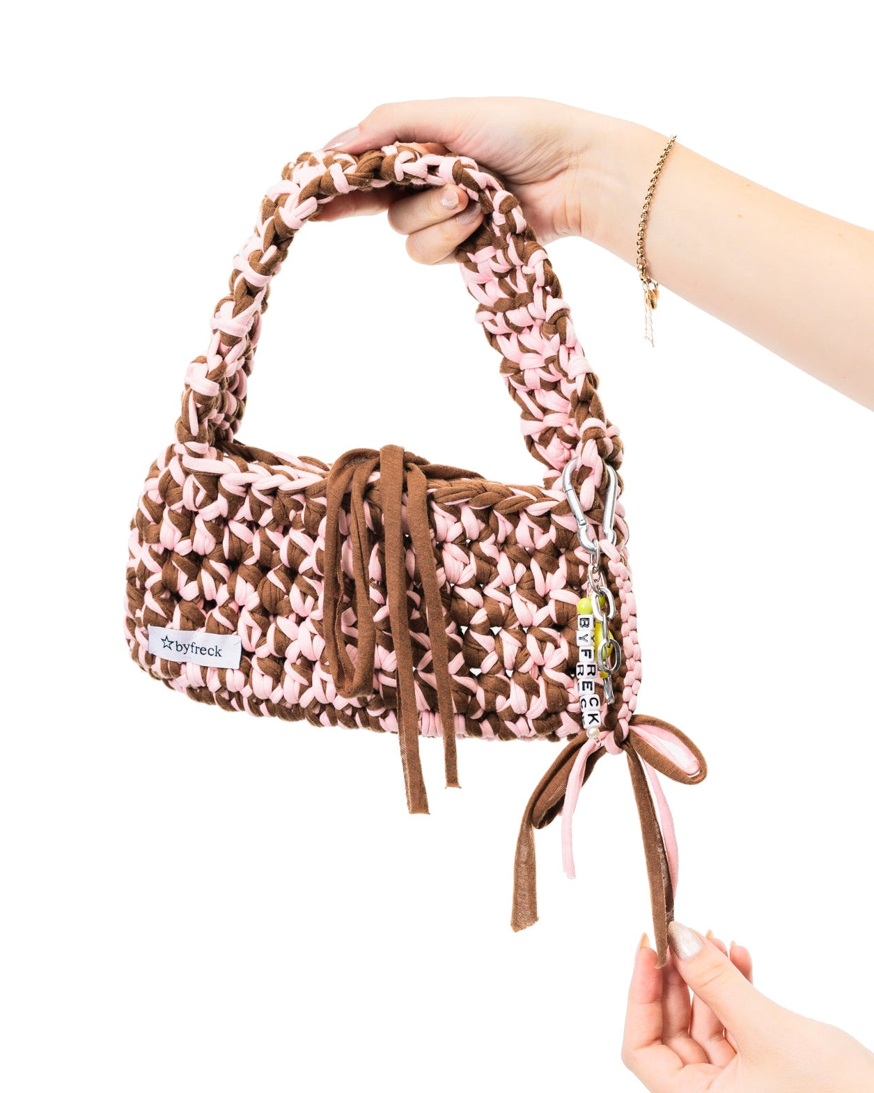 Bow Purse Charm (Pink/Brown)