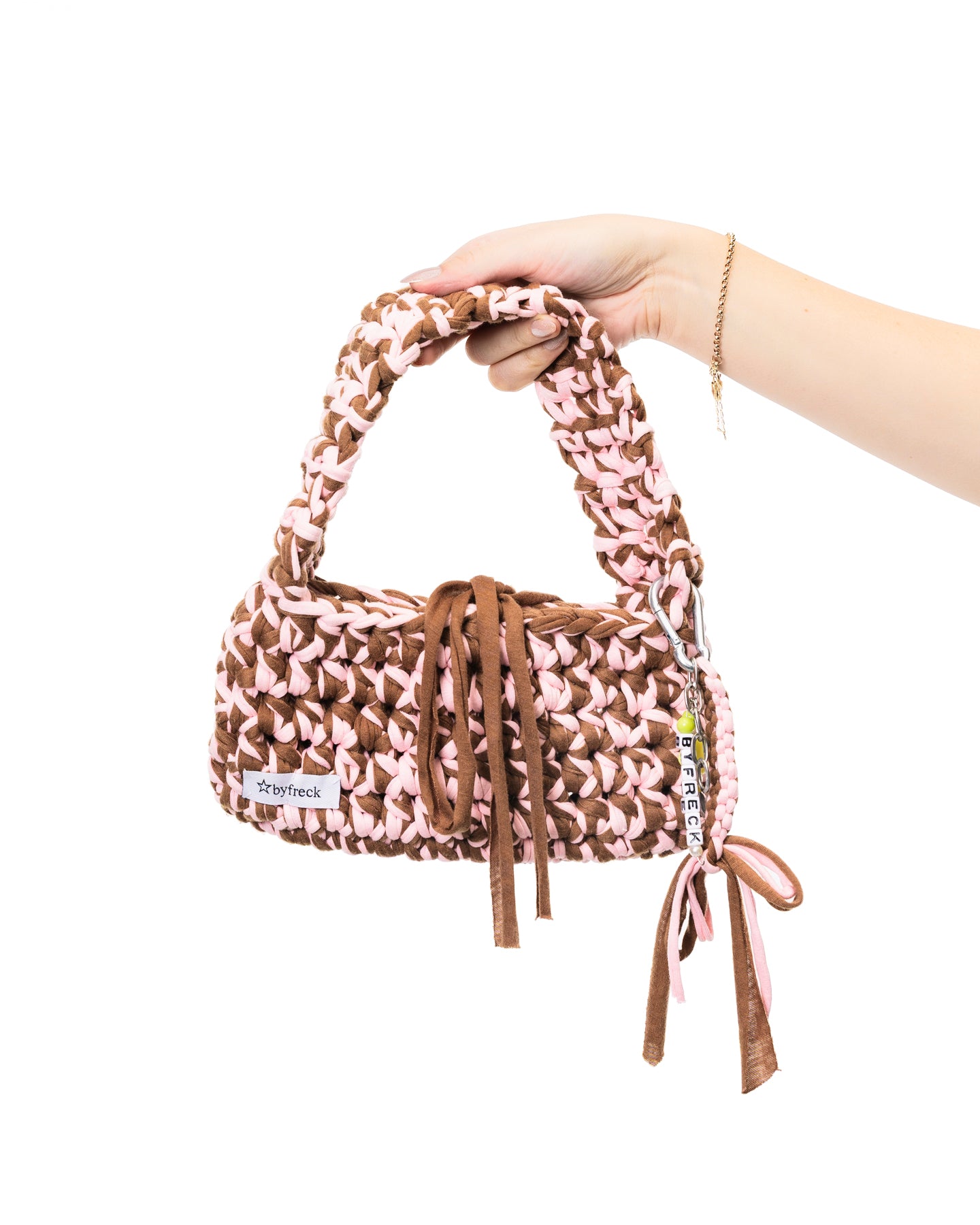Bow Purse Charm (Pink/Brown)