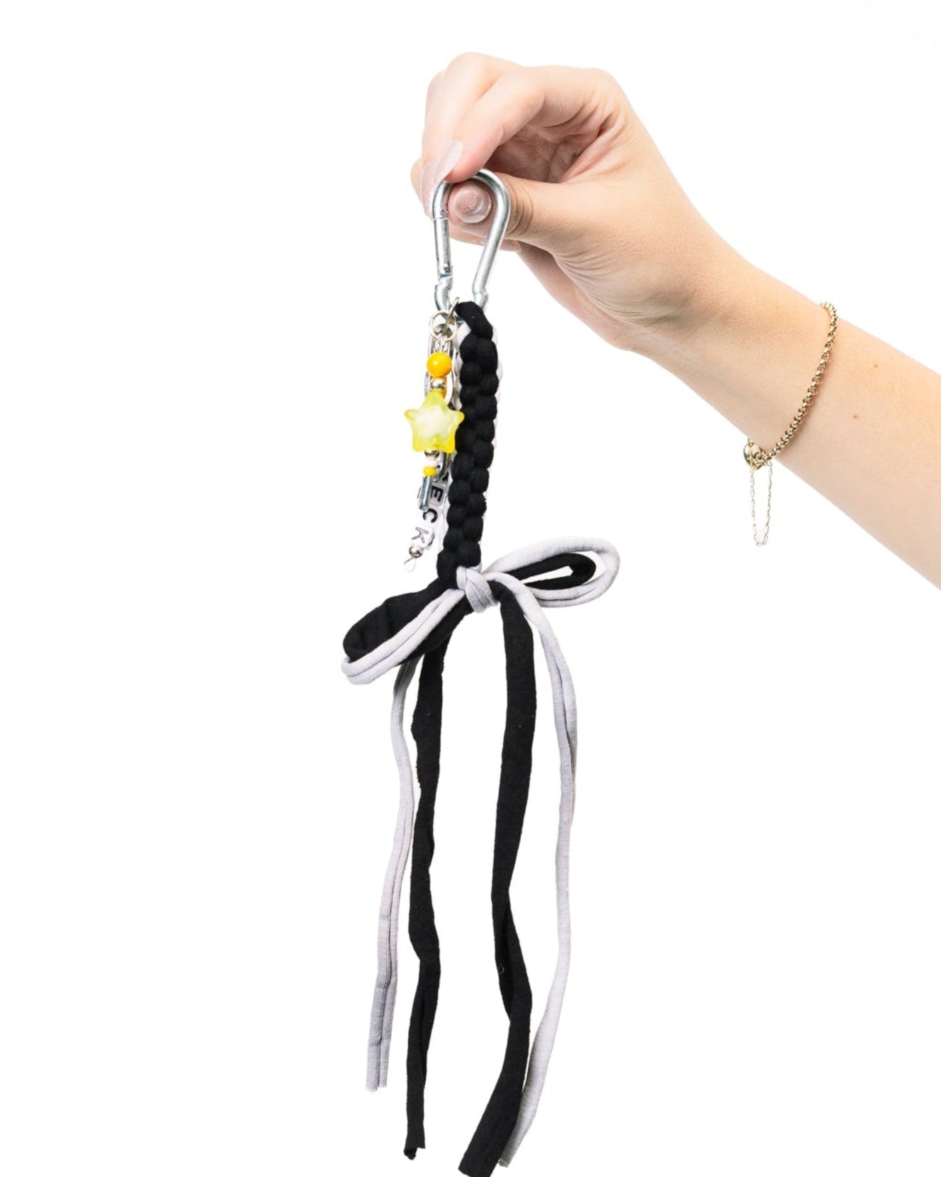 Bow Purse Charm (Black/Grey)