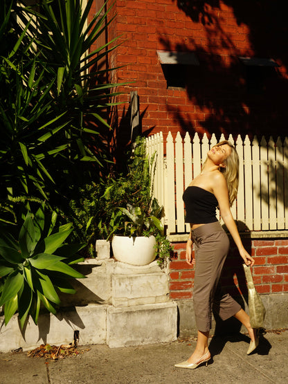 Timeless Taupe Cropped Pants