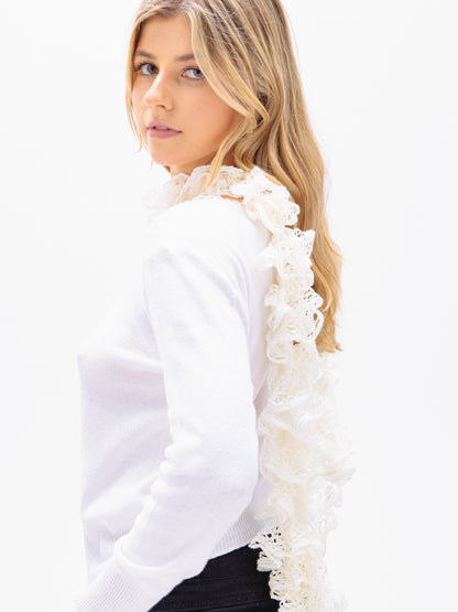 Delicate White Long-Sleeve With Lace Detailing
