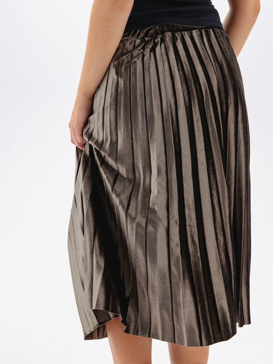 Vintage Velvet Pleated Skirt