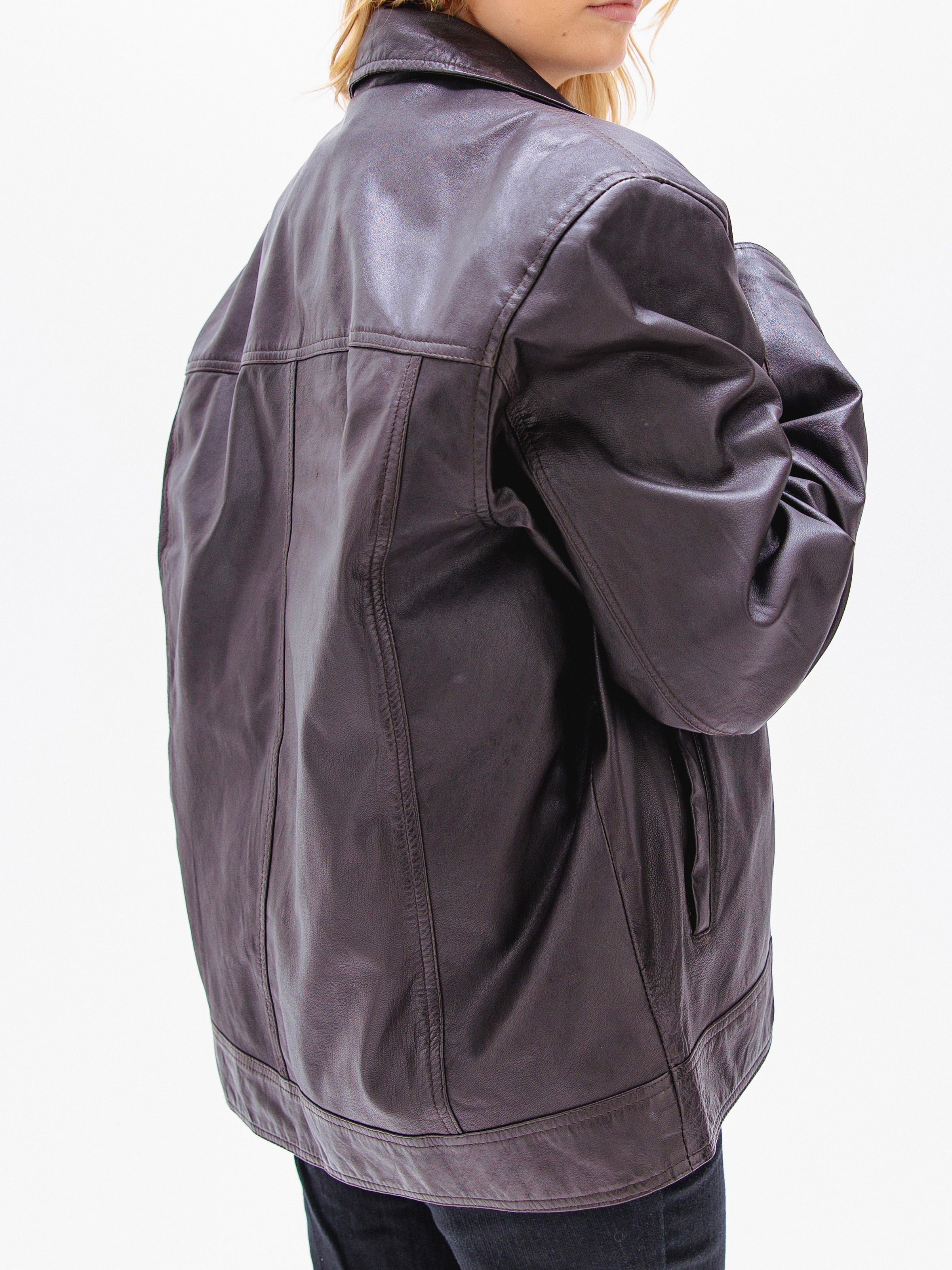 Unisex Dark Chocolate Brown Leather Jacket