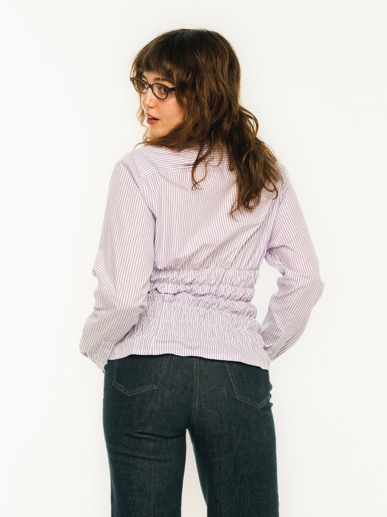 Alma Shirt (Purple & White Stripe)