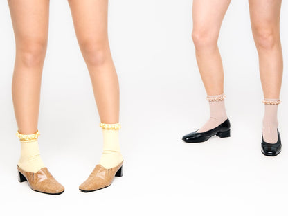 Vintage Black Square Toe Mules