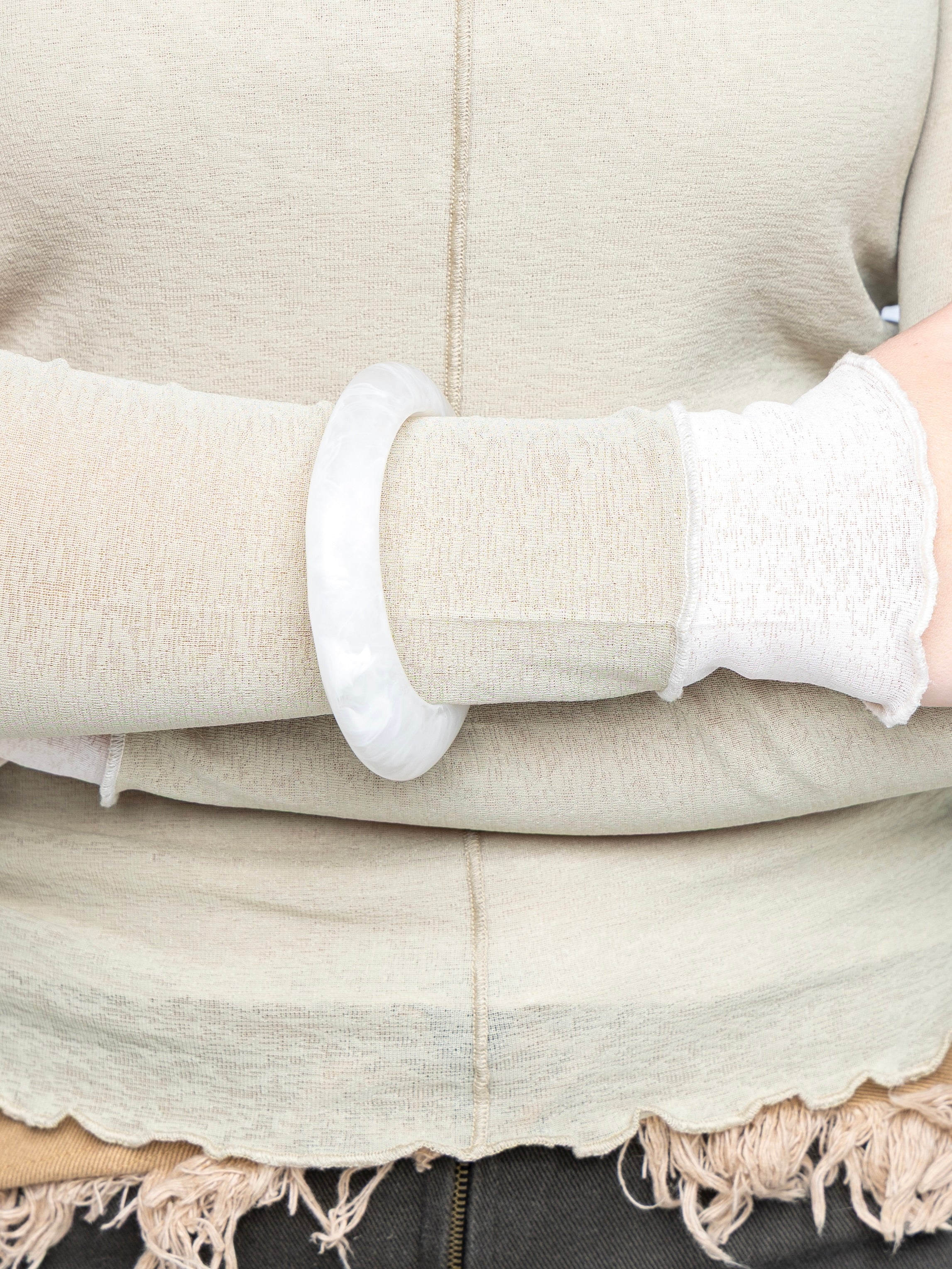 Icey White Bangle