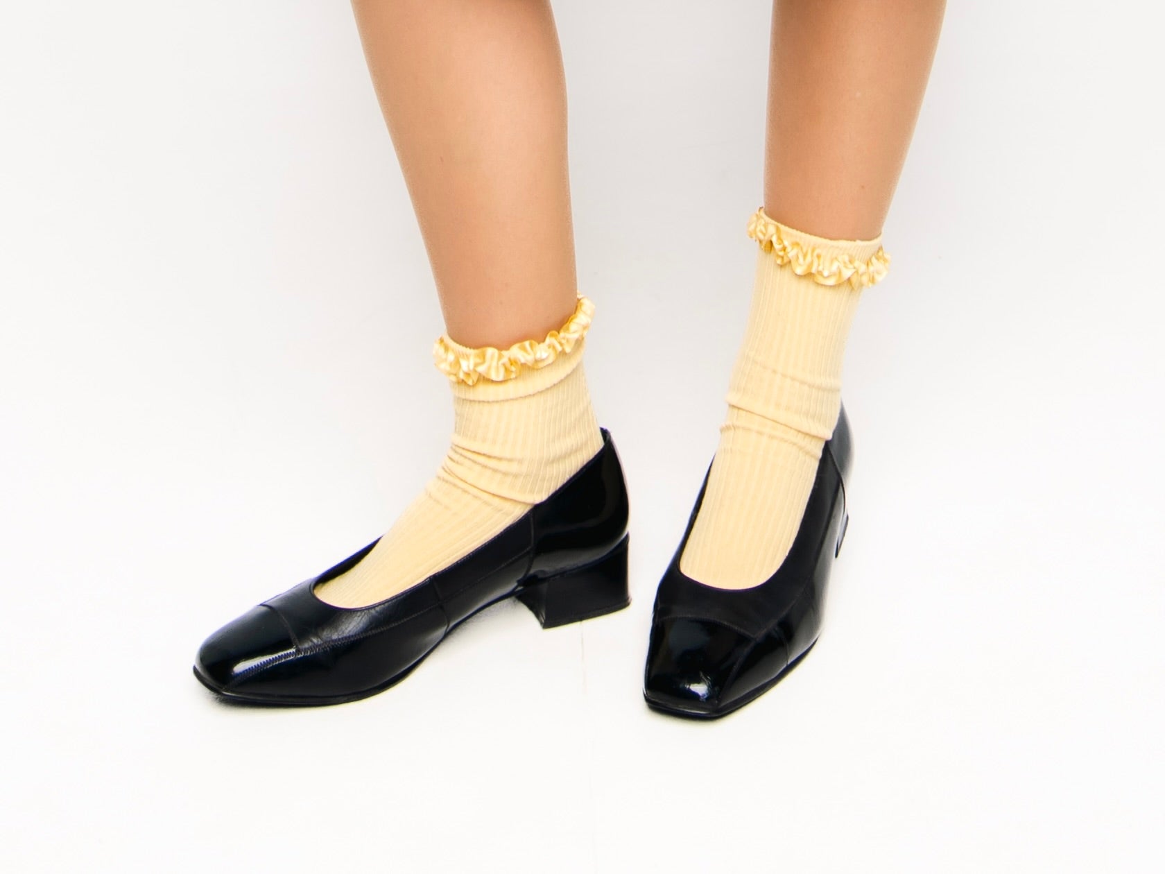 Vintage Black Square Toe Mules