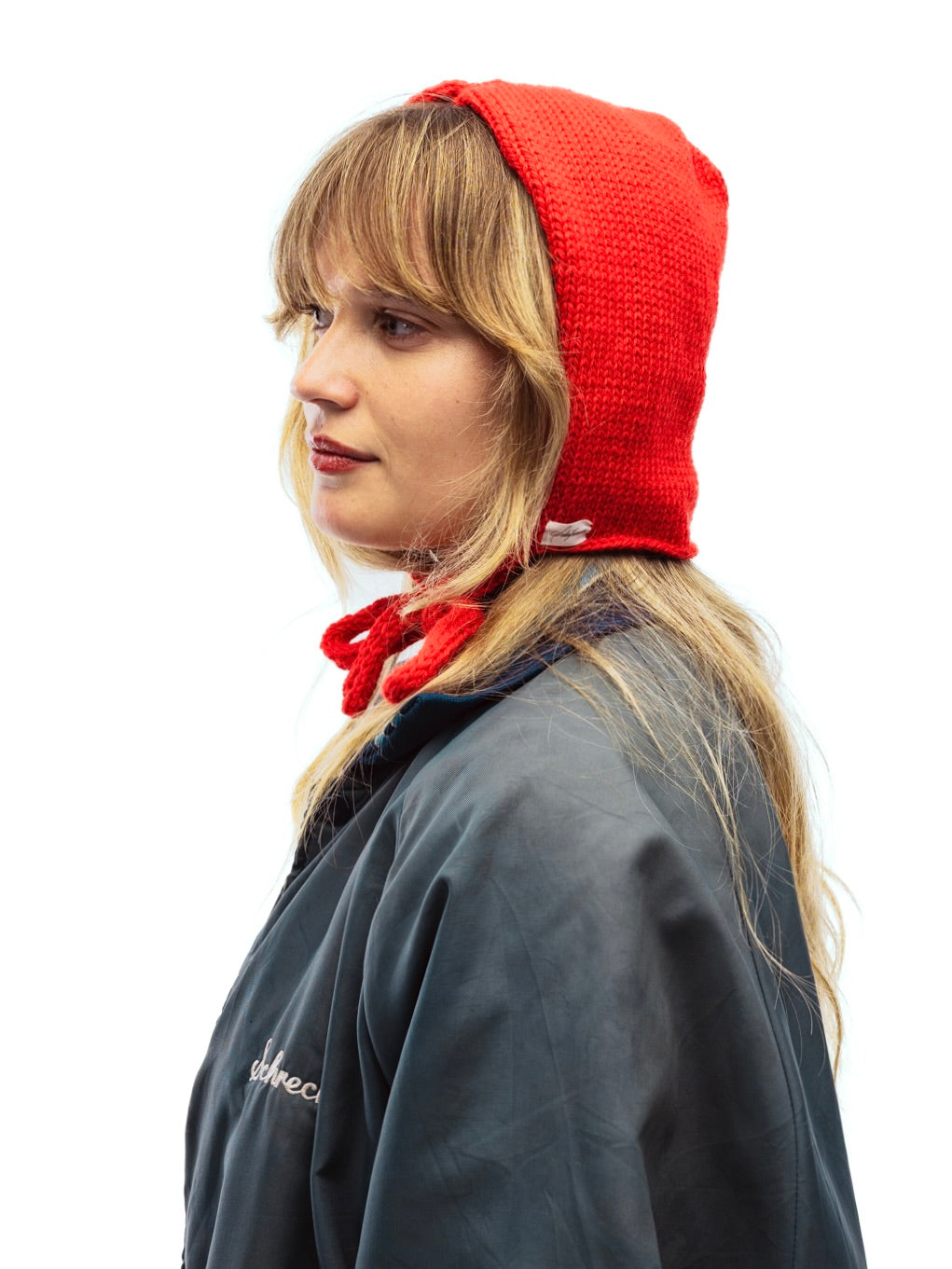 Knitted Bonnet in Red