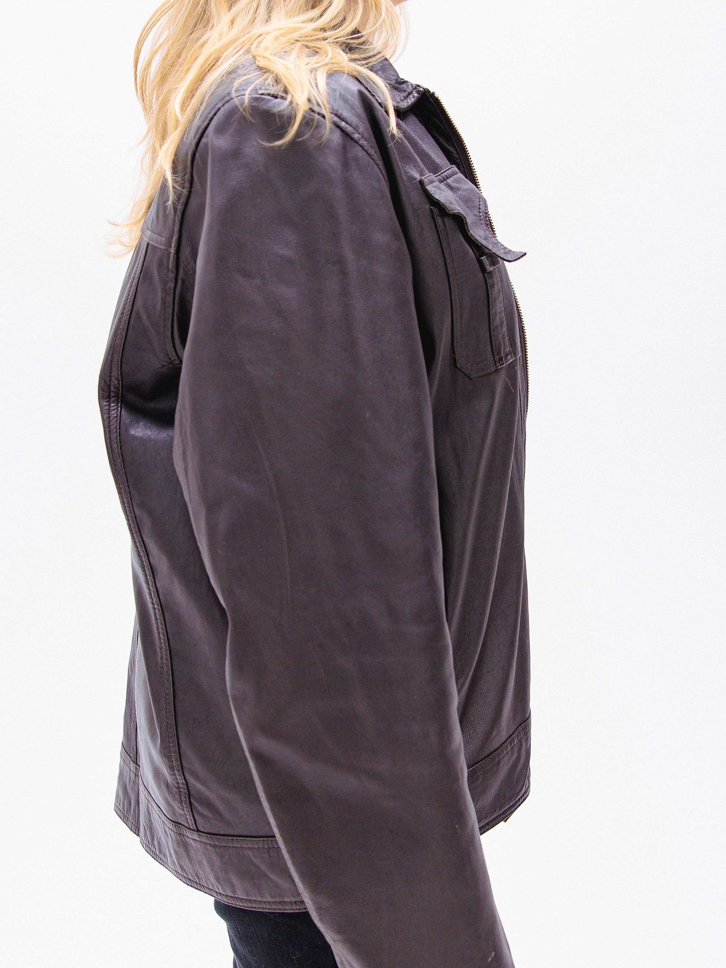 Unisex Dark Chocolate Brown Leather Jacket