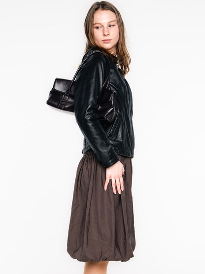 Double Espresso Black Vintage Leather Jacket