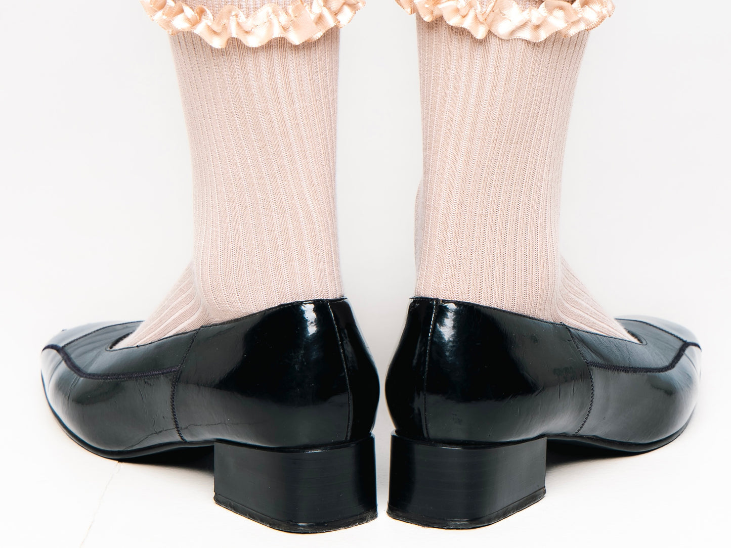 Vintage Black Square Toe Mules