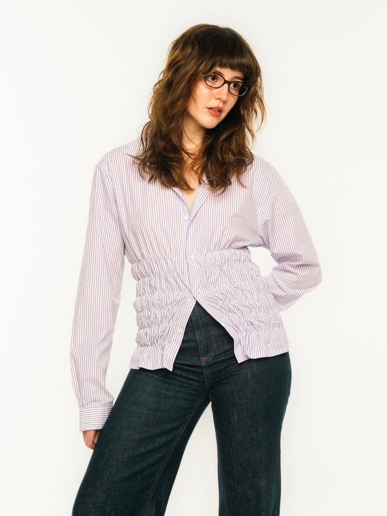 Alma Shirt (Purple & White Stripe)