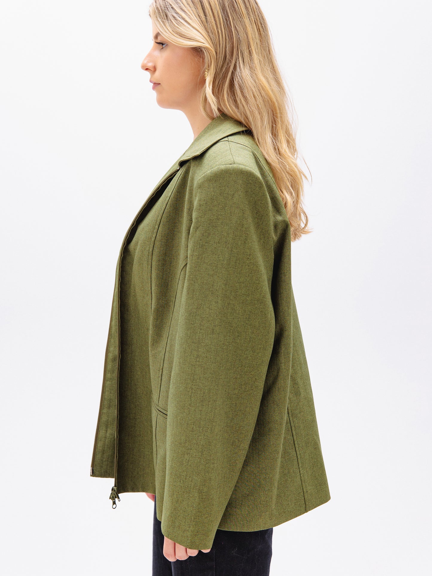 Olive Green Zip-Up (Or Down) Jacket