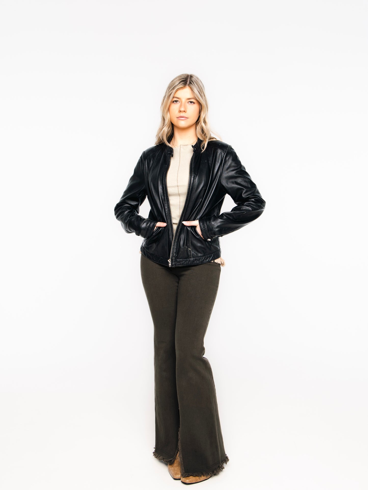 Double Espresso Black Vintage Leather Jacket
