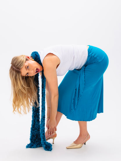 Fuzzy Vintage Blue Scarf