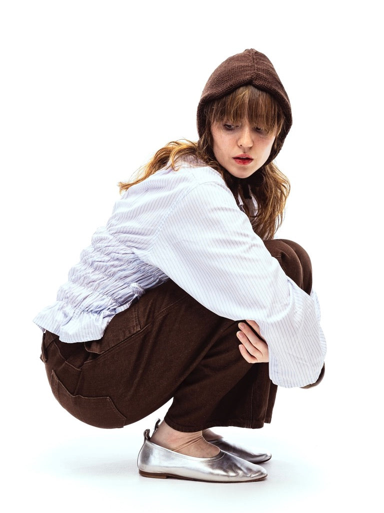 Knitted Bonnet in Brown