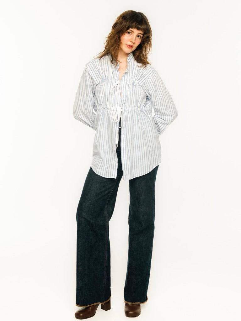 Thea Shirt (Blue & White Stripe)